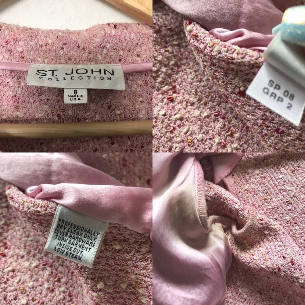 St John Women’s Tweed Ruffle Sleeve Hem Blazer 8 - Picture 4 of 7